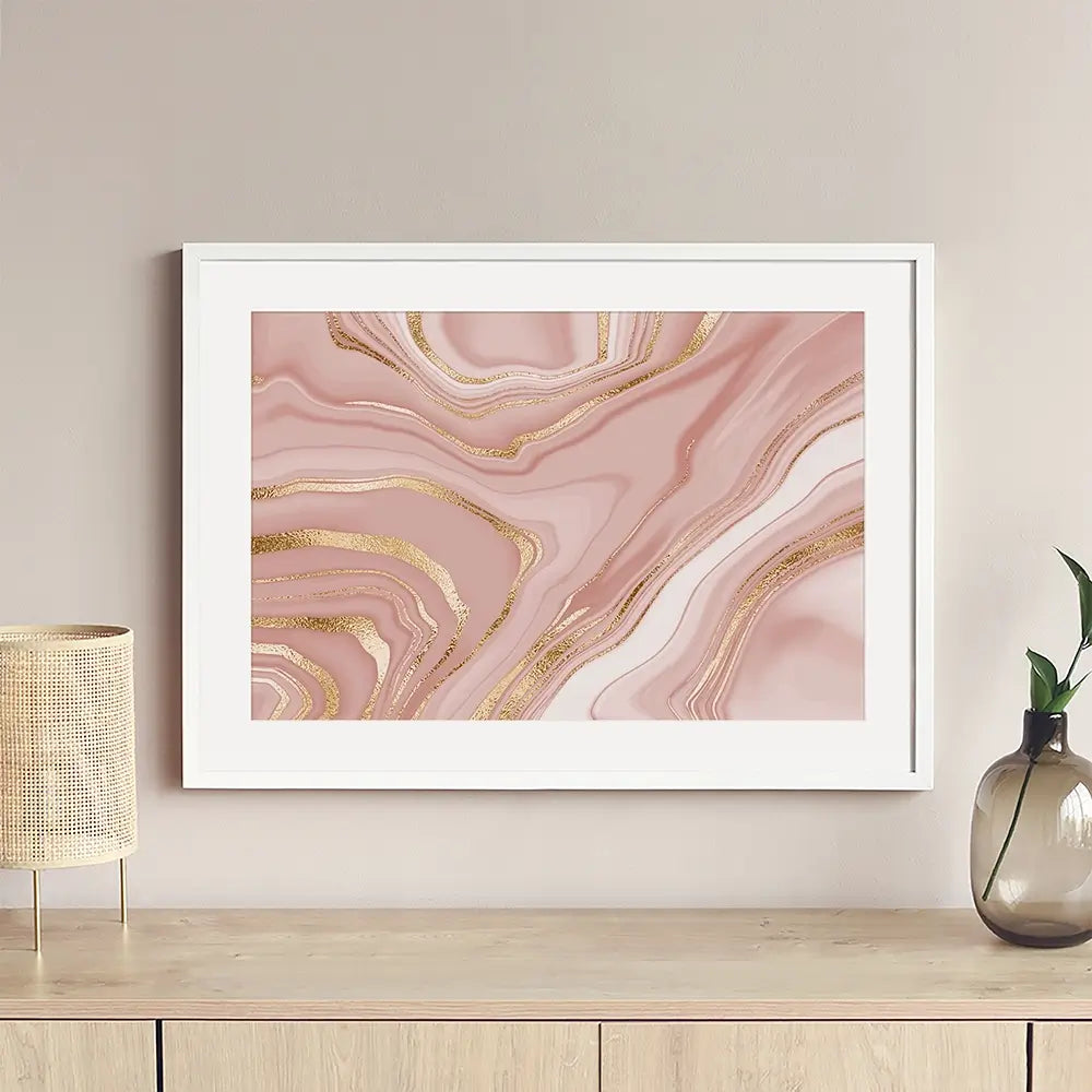 Marbled Rose Framed Art Print Marbled Rose Framed Art Print wall art product NikaMooni / Shutterstock