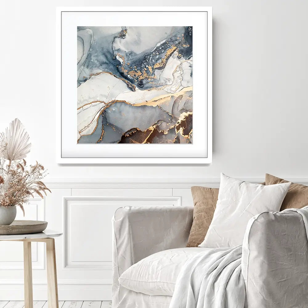 Marbled Square Framed Art Print Marbled Square Framed Art Print wall art product coldsun777 / Shutterstock