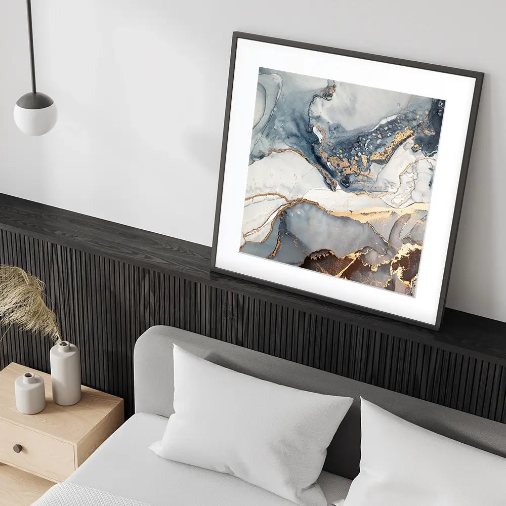 Marbled Square Framed Art Print Marbled Square Framed Art Print wall art product coldsun777 / Shutterstock