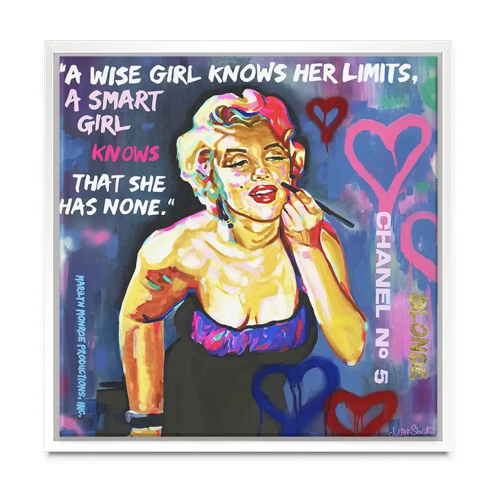Marilyn Monroe A Wise Girl Knows Square Canvas Print Marilyn Monroe A Wise Girl Knows Square Canvas Print wall art product Juliet Stockton