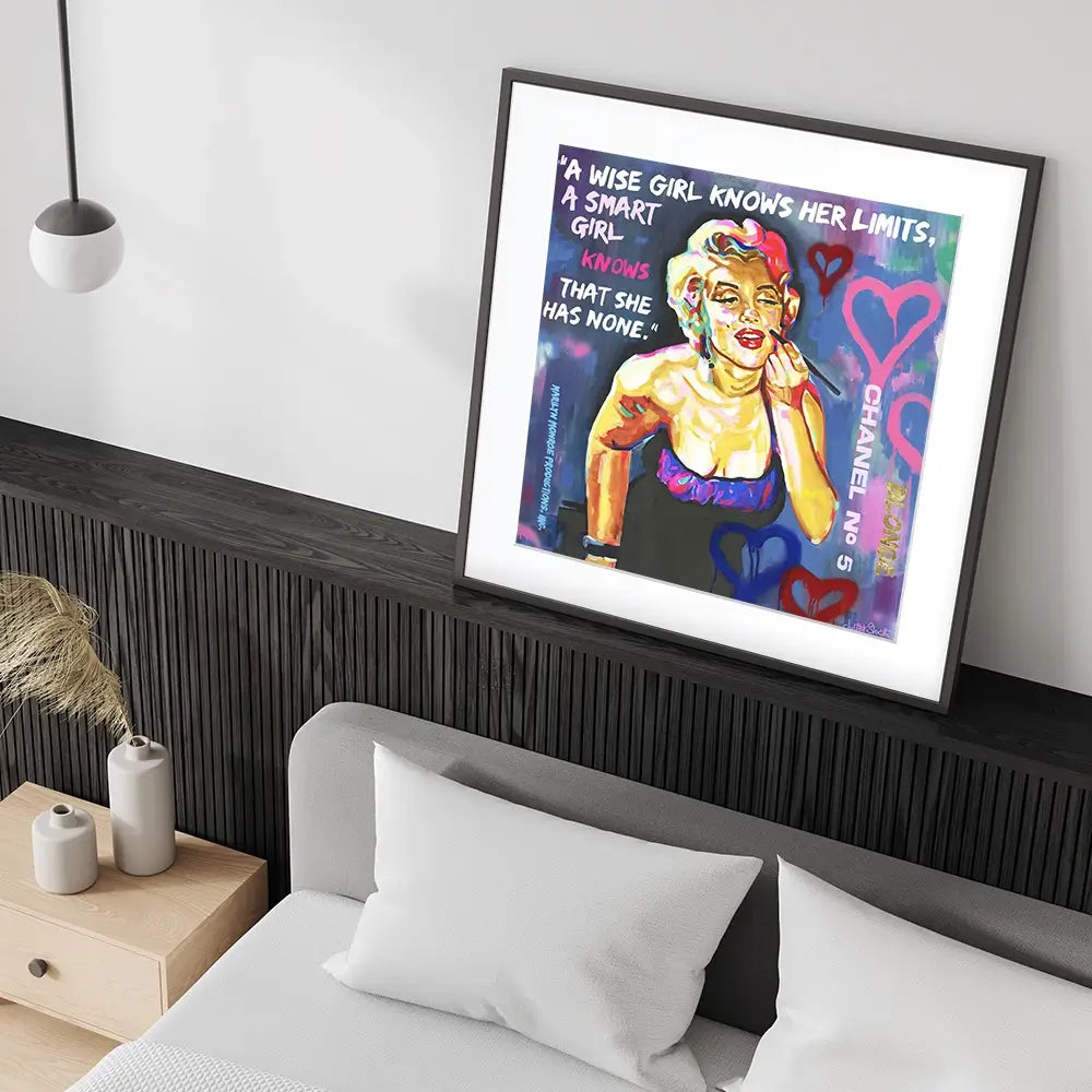 Marilyn Monroe A Wise Girl Knows Square Framed Art Print Marilyn Monroe A Wise Girl Knows Square Framed Art Print wall art product Juliet Stockton