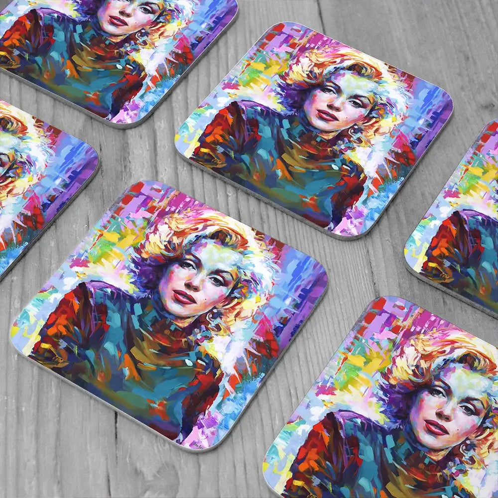 Marilyn Monroe Coaster Set Rainbow Soul Tree Coaster Set | Rainbow Soul Tree Art Coasters wall art product Leon Devenice