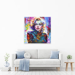 Marilyn Monroe Square Canvas Print wall art product Leon Devenice