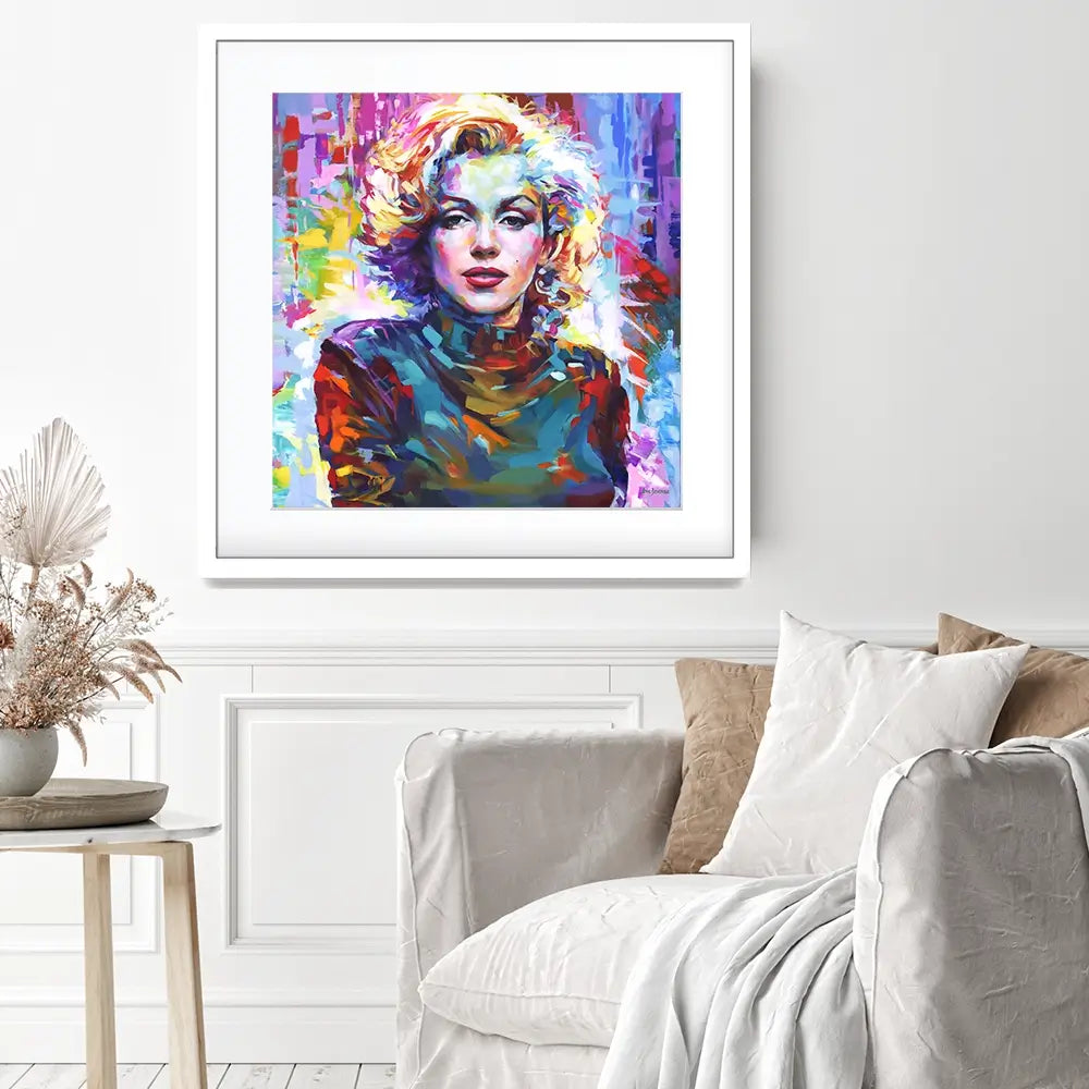 Marilyn Monroe Square Framed Art Print Marilyn Monroe Square Framed Art Print wall art product Leon Devenice