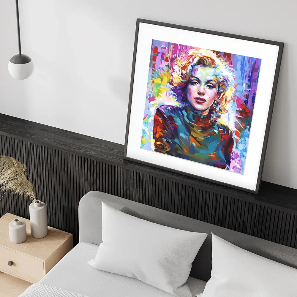 Marilyn Monroe Square Framed Art Print Marilyn Monroe Square Framed Art Print wall art product Leon Devenice