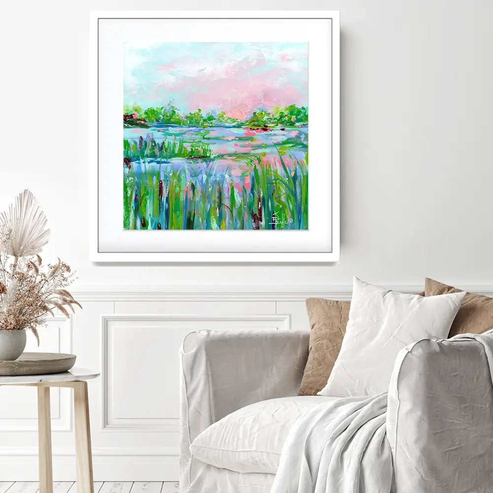 Marsh Mellow Square Framed Art Print Marsh Mellow Square Framed Art Print wall art product Estelle Grengs - Independent