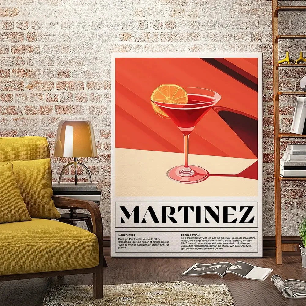 Martinez Recipe Canvas Print Martinez Recipe Canvas Print wall art product Art Print Shop