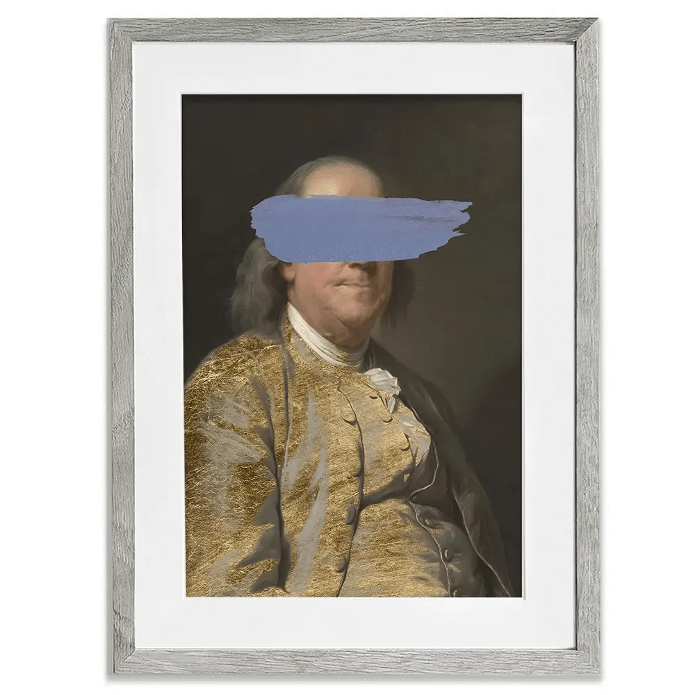 Masked Franklin Framed Art Print Masked Franklin Framed Art Print wall art product Jennifer Goldberger