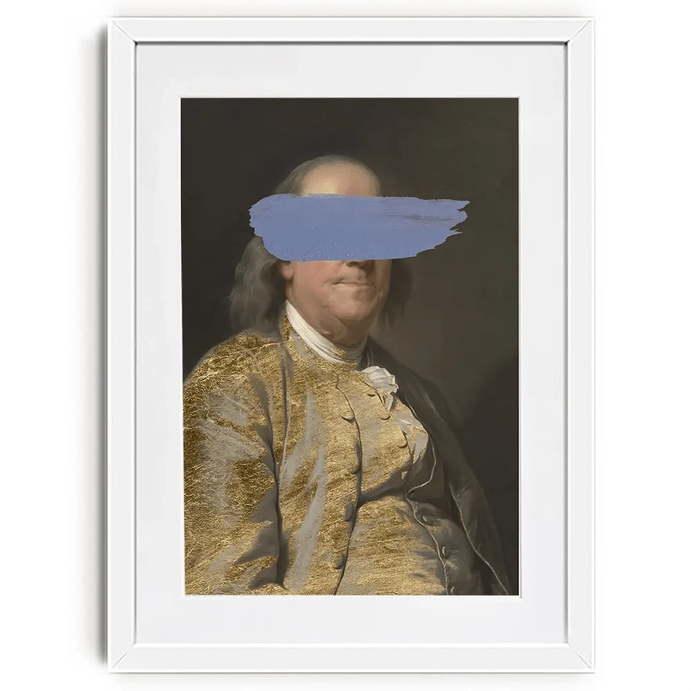 Masked Franklin Framed Art Print Masked Franklin Framed Art Print wall art product Jennifer Goldberger