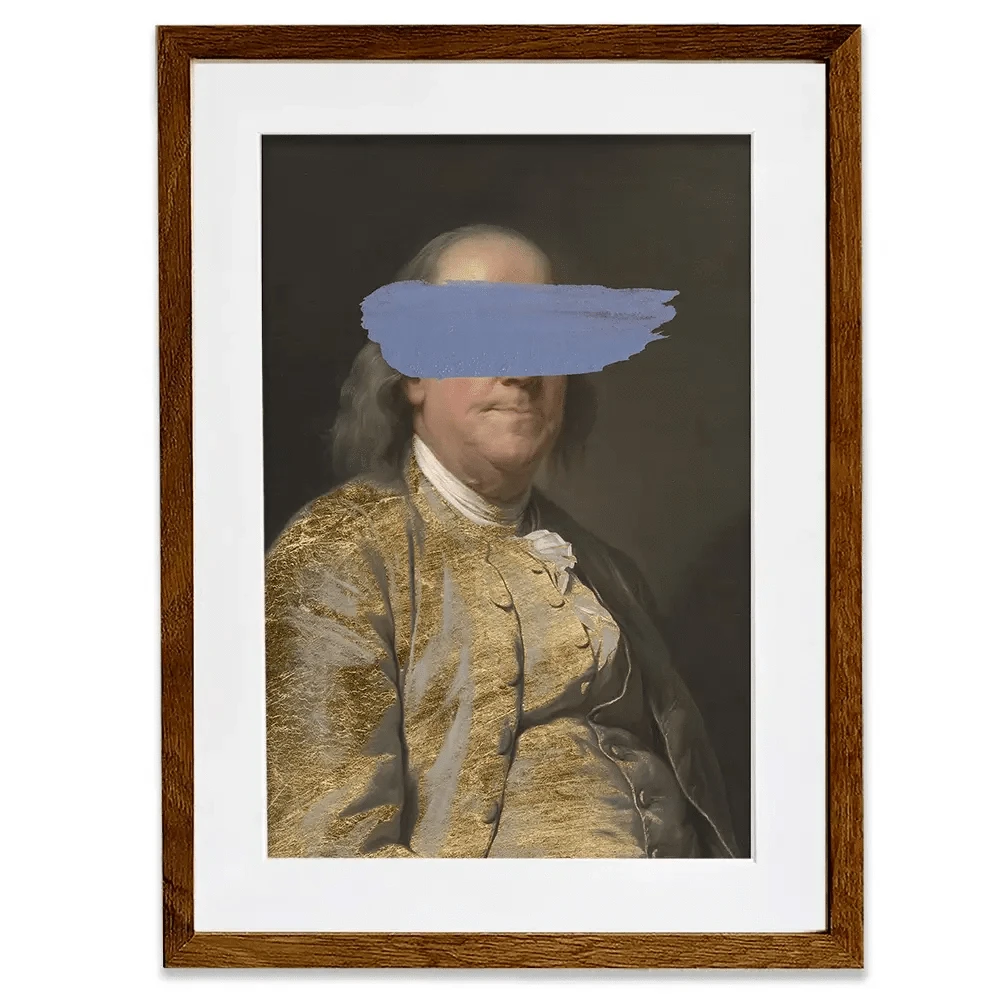 Masked Franklin Framed Art Print Masked Franklin Framed Art Print wall art product Jennifer Goldberger