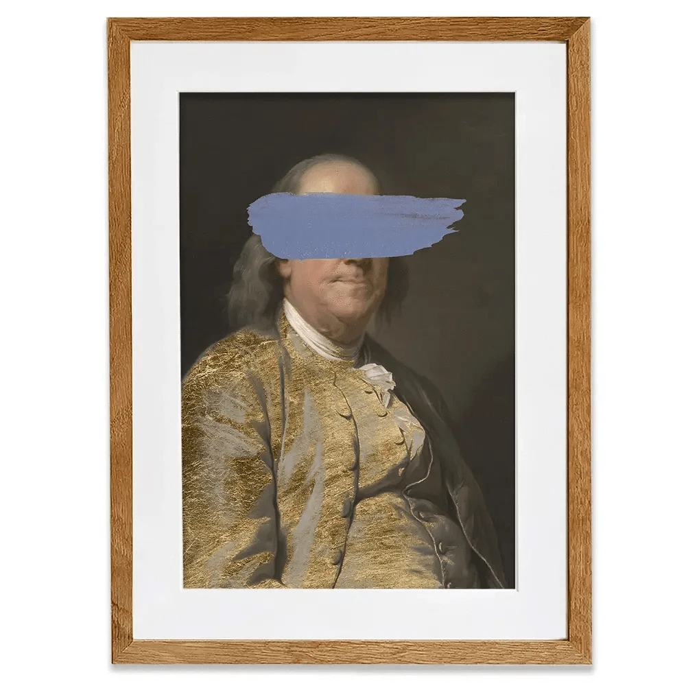 Masked Franklin Framed Art Print Masked Franklin Framed Art Print wall art product Jennifer Goldberger