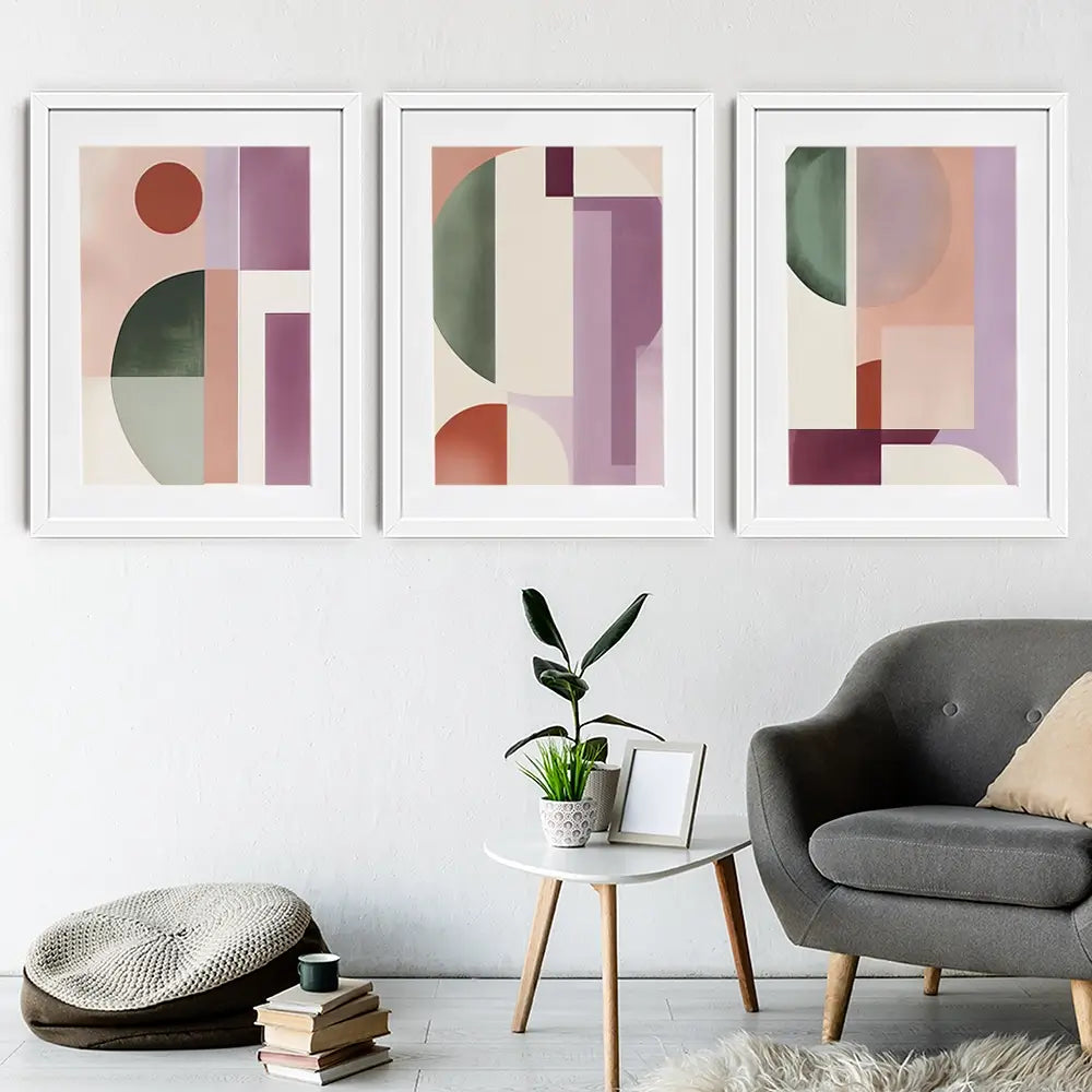 Mauve Mystery Framed Art Print Trio Mauve Mystery Framed Art Print Trio wall art product Art Print Shop