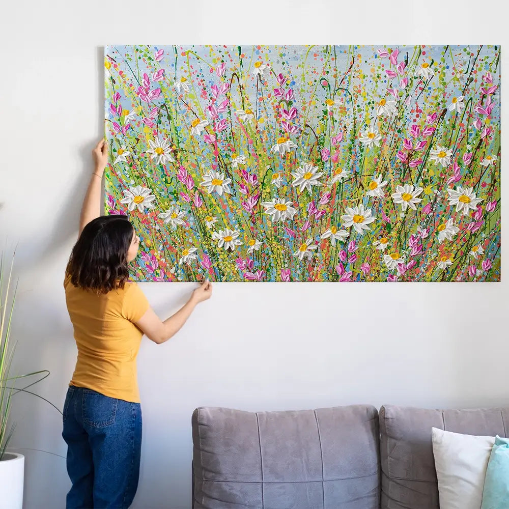 Meadow Of Daisies Oversized Canvas Print Meadow Of Daisies Oversized Canvas Print wall art product Olga Tkachyk