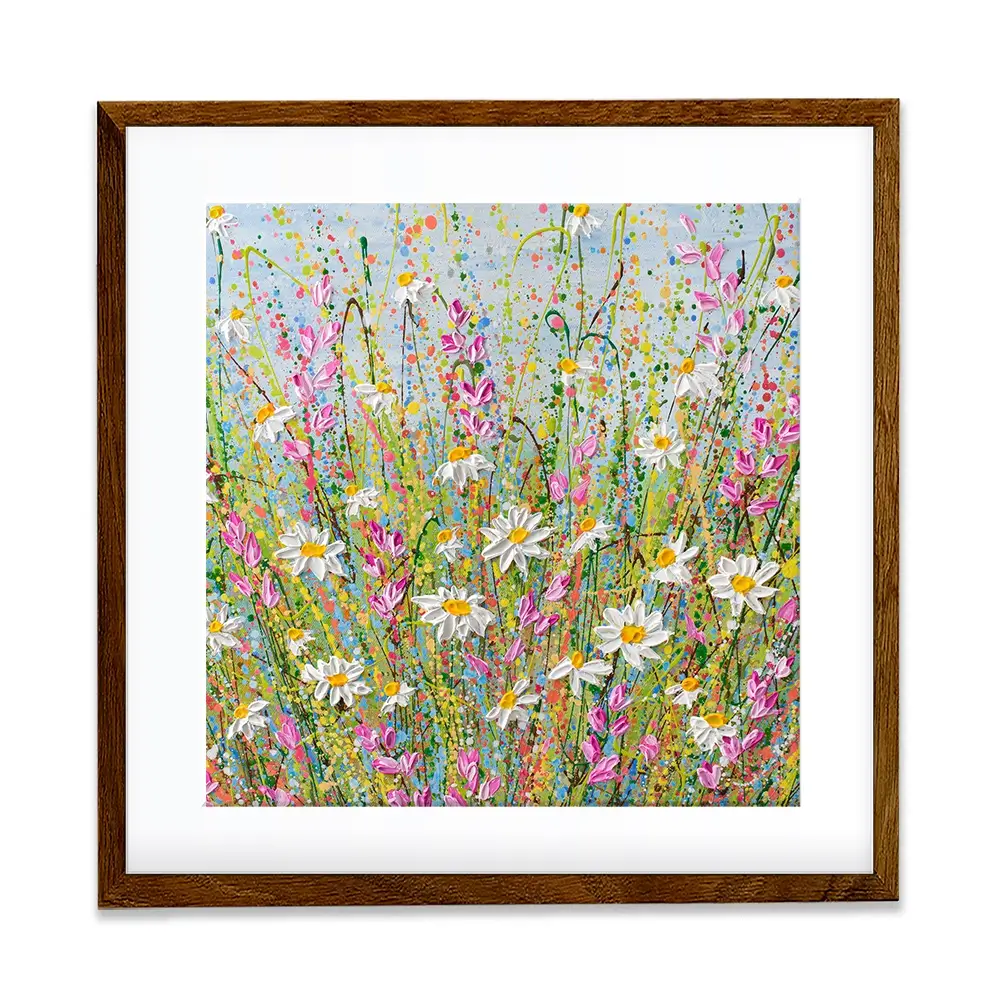 Meadow Of Daisies Square Framed Art Print Meadow Of Daisies Square Framed Art Print wall art product Olga Tkachyk