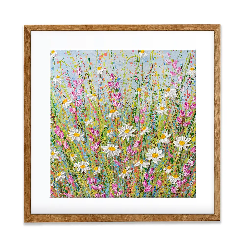Meadow Of Daisies Square Framed Art Print Meadow Of Daisies Square Framed Art Print wall art product Olga Tkachyk