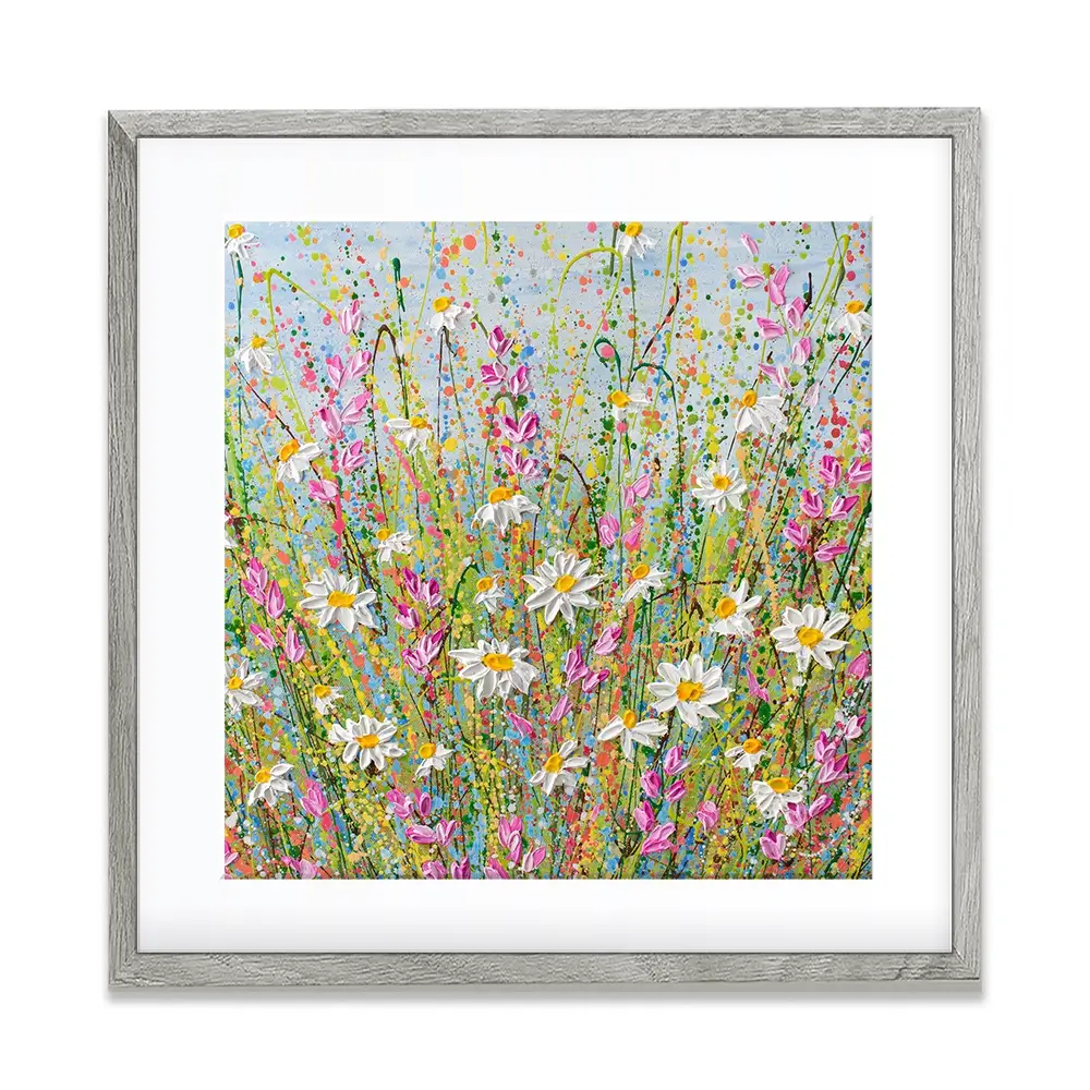 Meadow Of Daisies Square Framed Art Print Meadow Of Daisies Square Framed Art Print wall art product Olga Tkachyk