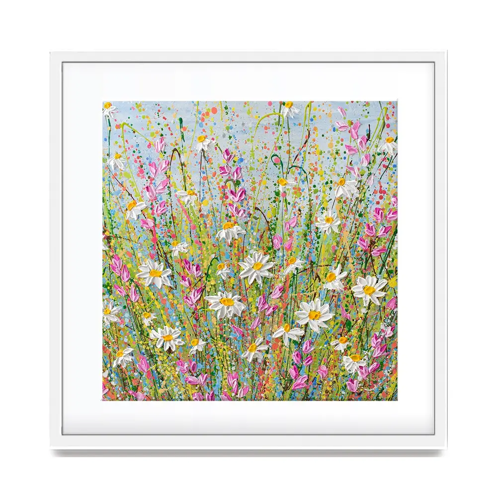 Meadow Of Daisies Square Framed Art Print Meadow Of Daisies Square Framed Art Print wall art product Olga Tkachyk