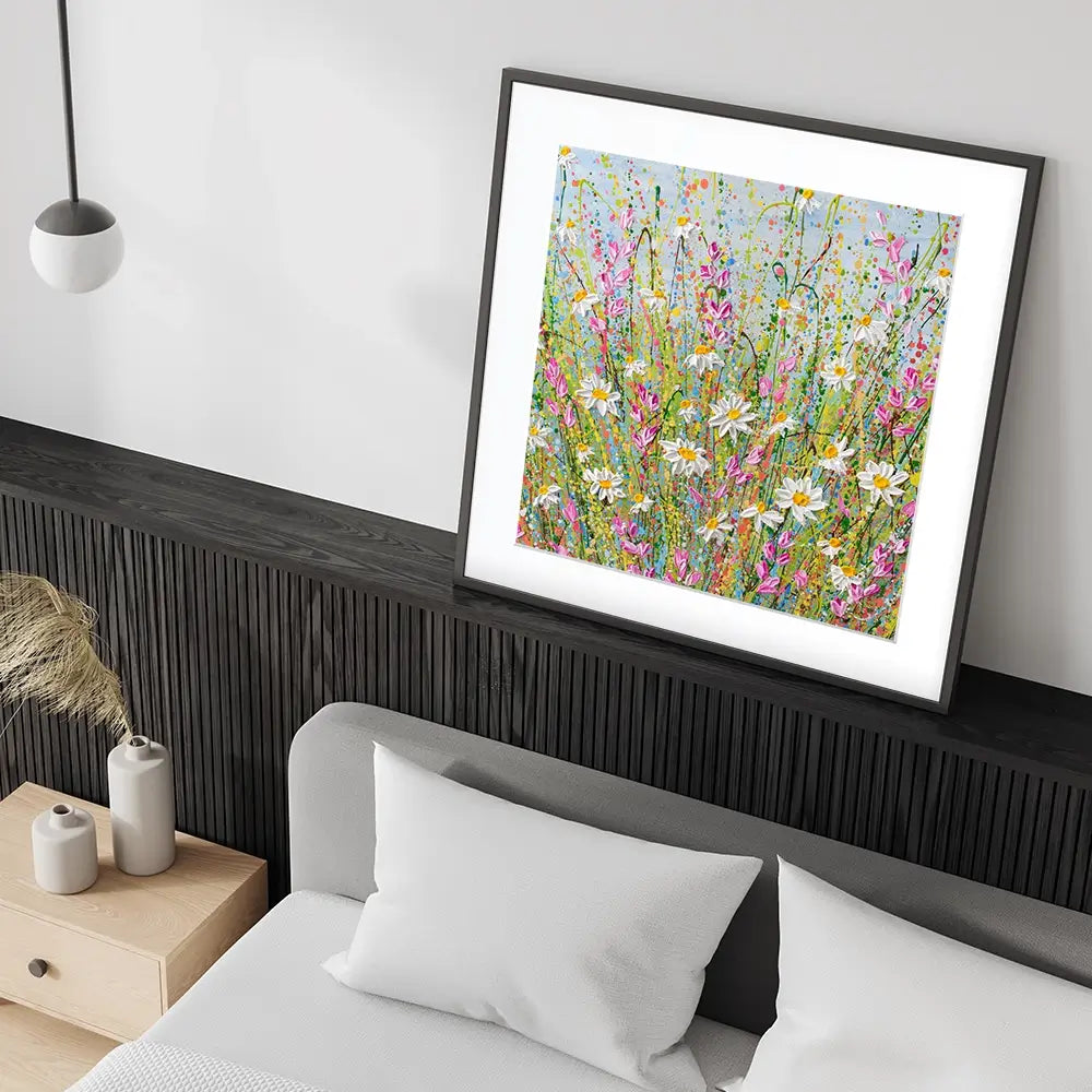 Meadow Of Daisies Square Framed Art Print Meadow Of Daisies Square Framed Art Print wall art product Olga Tkachyk