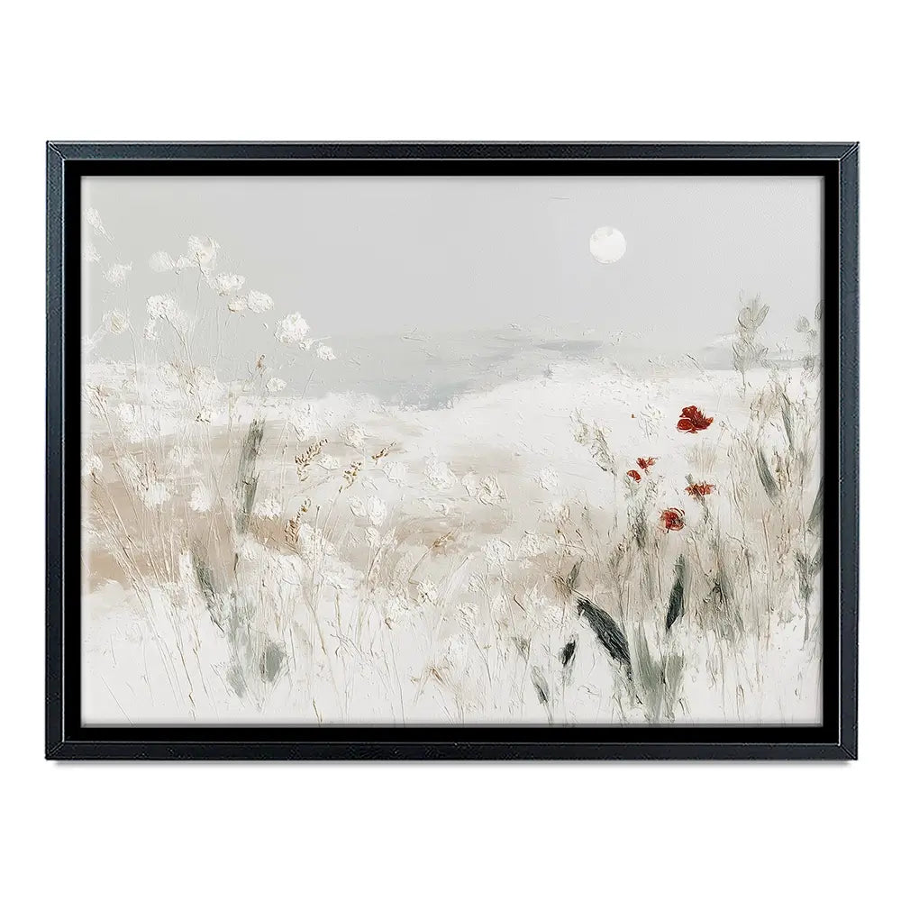 Meadow With Pale Moon Canvas Print Meadow With Pale Moon Canvas Print wall art product Chromatic Storm Studio