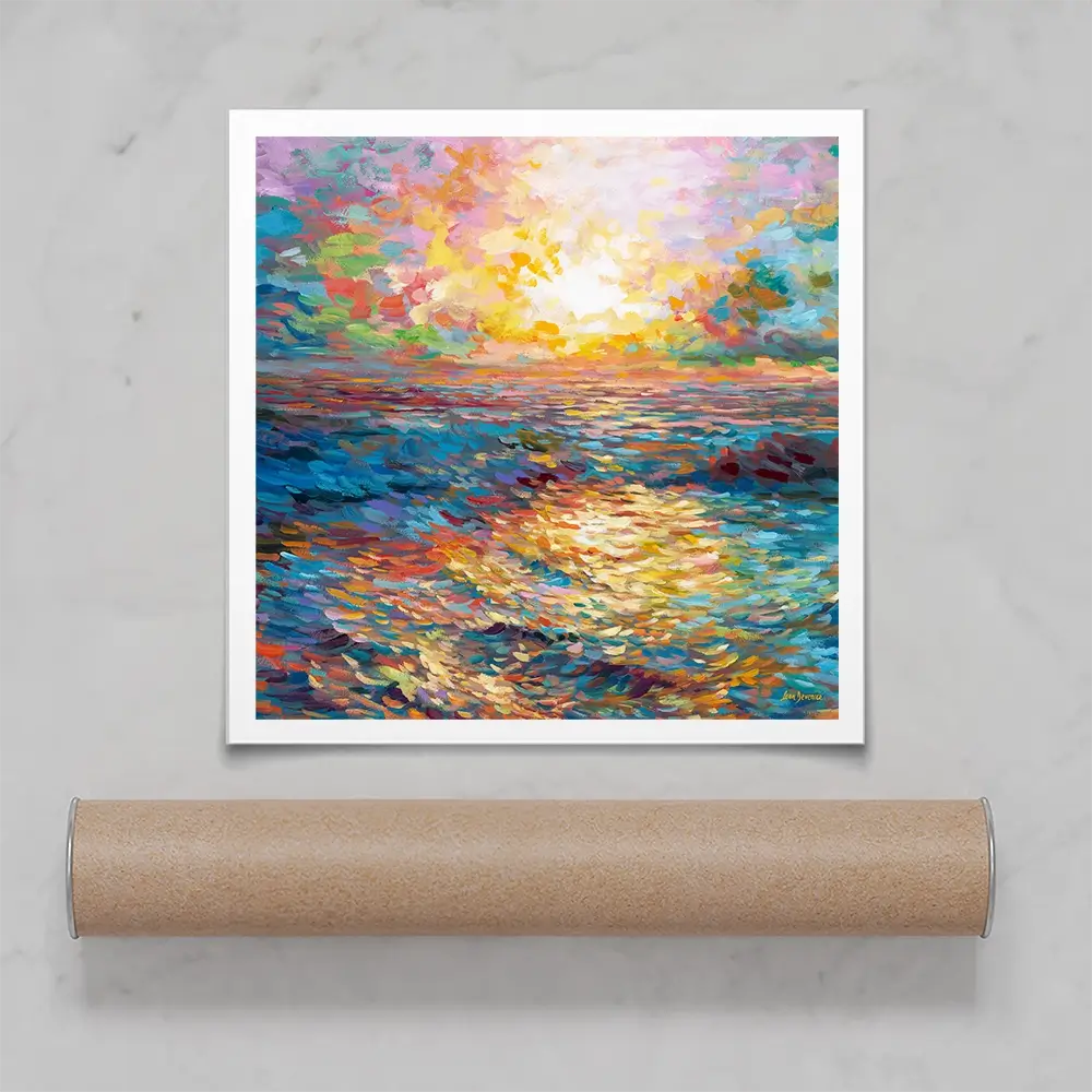 Mediterranean Sunset Square Art Print Mediterranean Sunset Square Art Print wall art product Leon Devenice