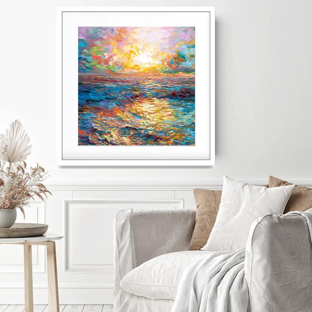 Mediterranean Sunset Square Framed Art Print Mediterranean Sunset Square Framed Art Print wall art product Leon Devenice
