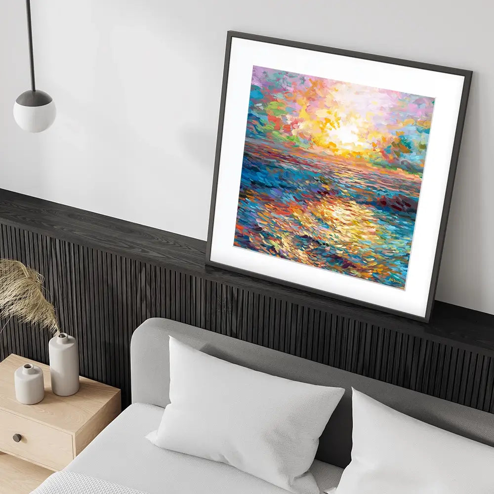 Mediterranean Sunset Square Framed Art Print Mediterranean Sunset Square Framed Art Print wall art product Leon Devenice