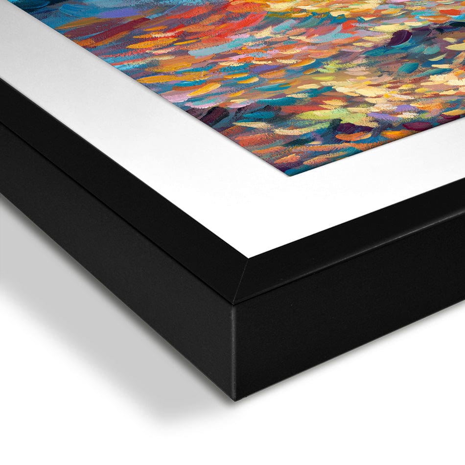 Meditteranean Sunset Square Framed Art Print wall art product Leon Devenice