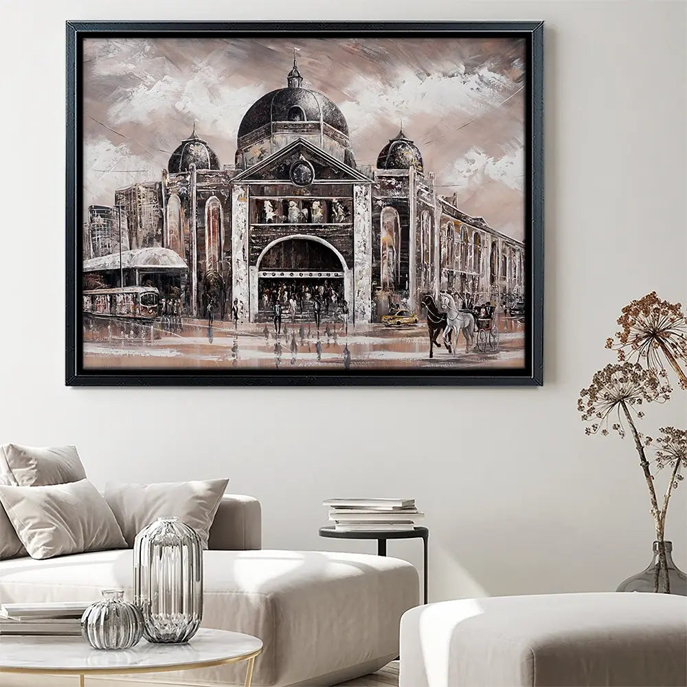 Melbourne Vibes Flinders Station Canvas Print Melbourne Vibes Flinders Station Canvas Print wall art product Isabella Karolewicz