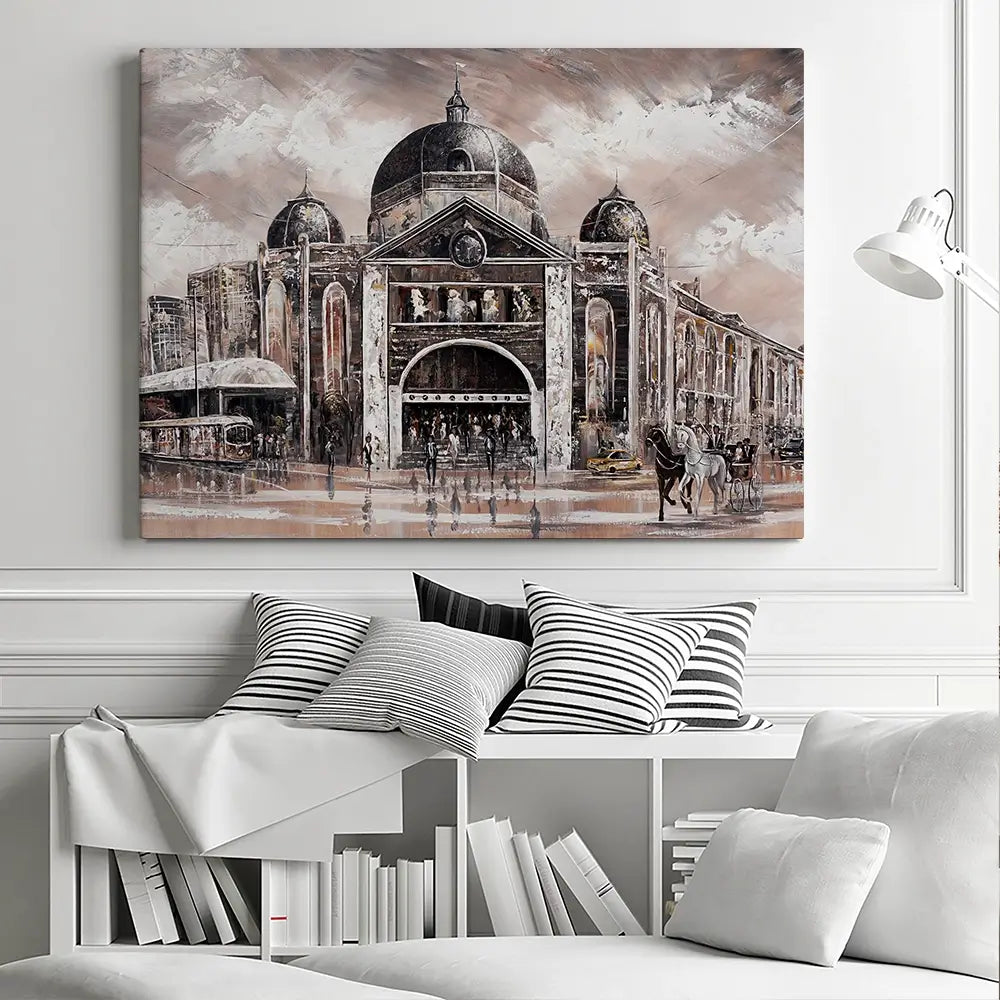 Melbourne Vibes Flinders Station Canvas Print Melbourne Vibes Flinders Station Canvas Print wall art product Isabella Karolewicz