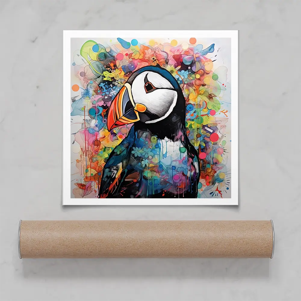 Mercurial Puffin Square Art Print Mercurial Puffin Square Art Print wall art product David Alexander Elder