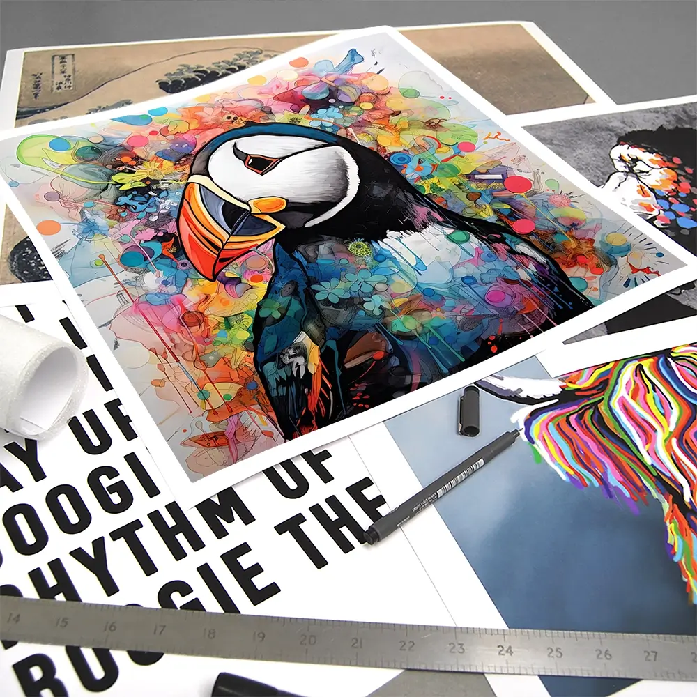 Mercurial Puffin Square Art Print Mercurial Puffin Square Art Print wall art product David Alexander Elder