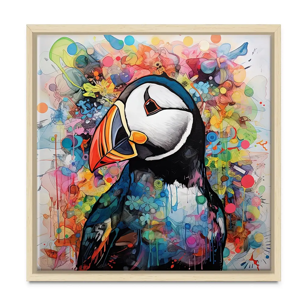 Mercurial Puffin Square Canvas Print Mercurial Puffin Square Canvas Print wall art product David Alexander Elder