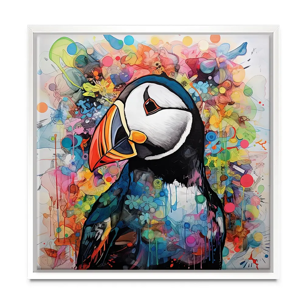 Mercurial Puffin Square Canvas Print Mercurial Puffin Square Canvas Print wall art product David Alexander Elder