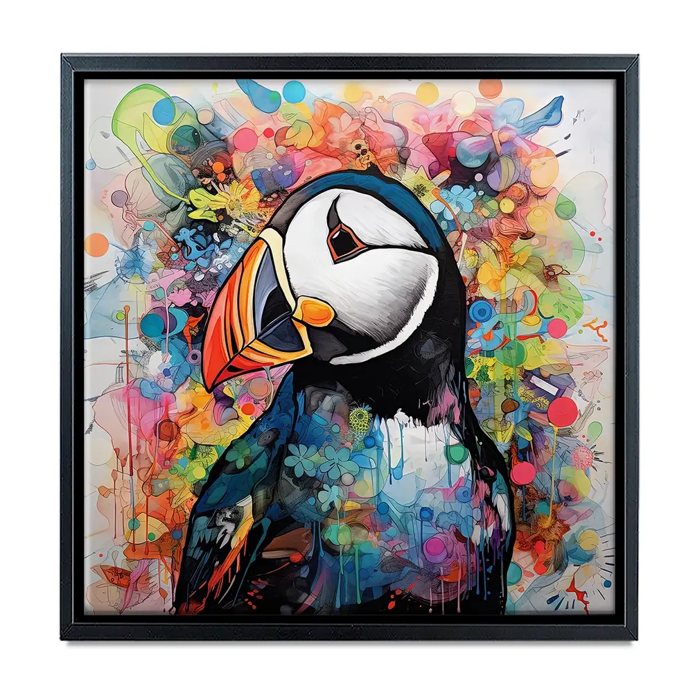 Mercurial Puffin Square Canvas Print Mercurial Puffin Square Canvas Print wall art product David Alexander Elder