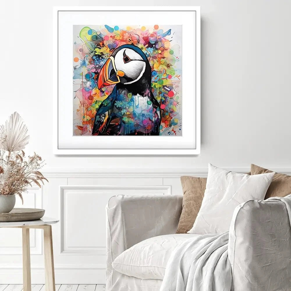 Mercurial Puffin Square Framed Art Print Mercurial Puffin Square Framed Art Print wall art product David Alexander Elder