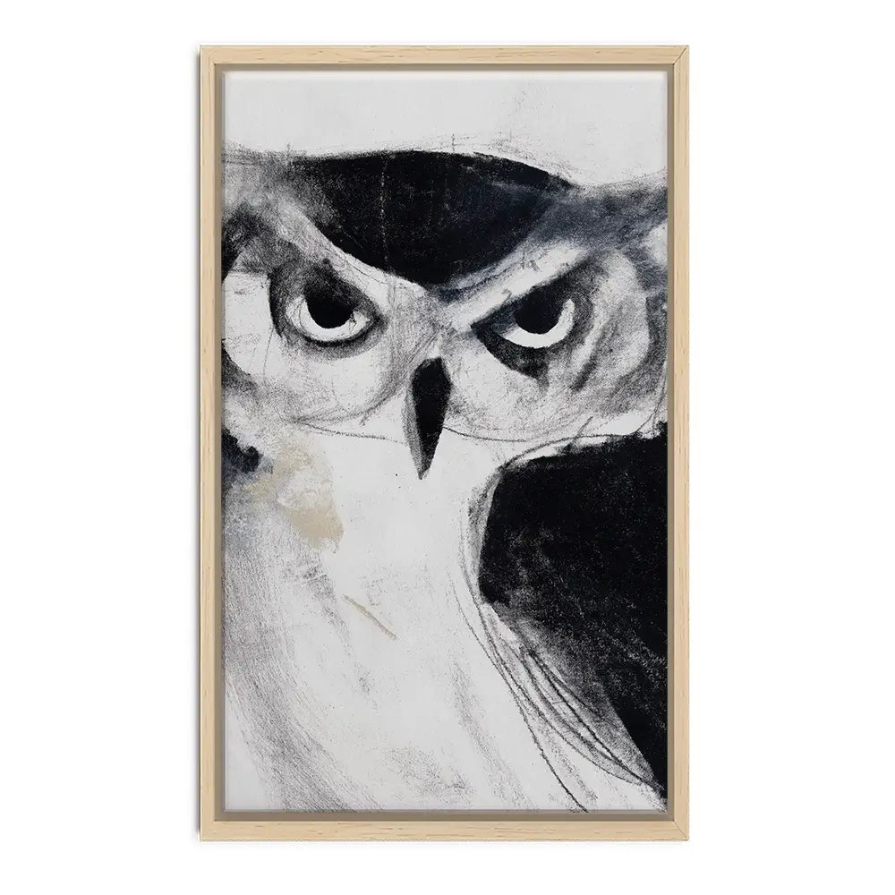 Midnight Owl Gaze Canvas Print Midnight Owl Gaze Canvas Print wall art product Chromatic Storm Studio