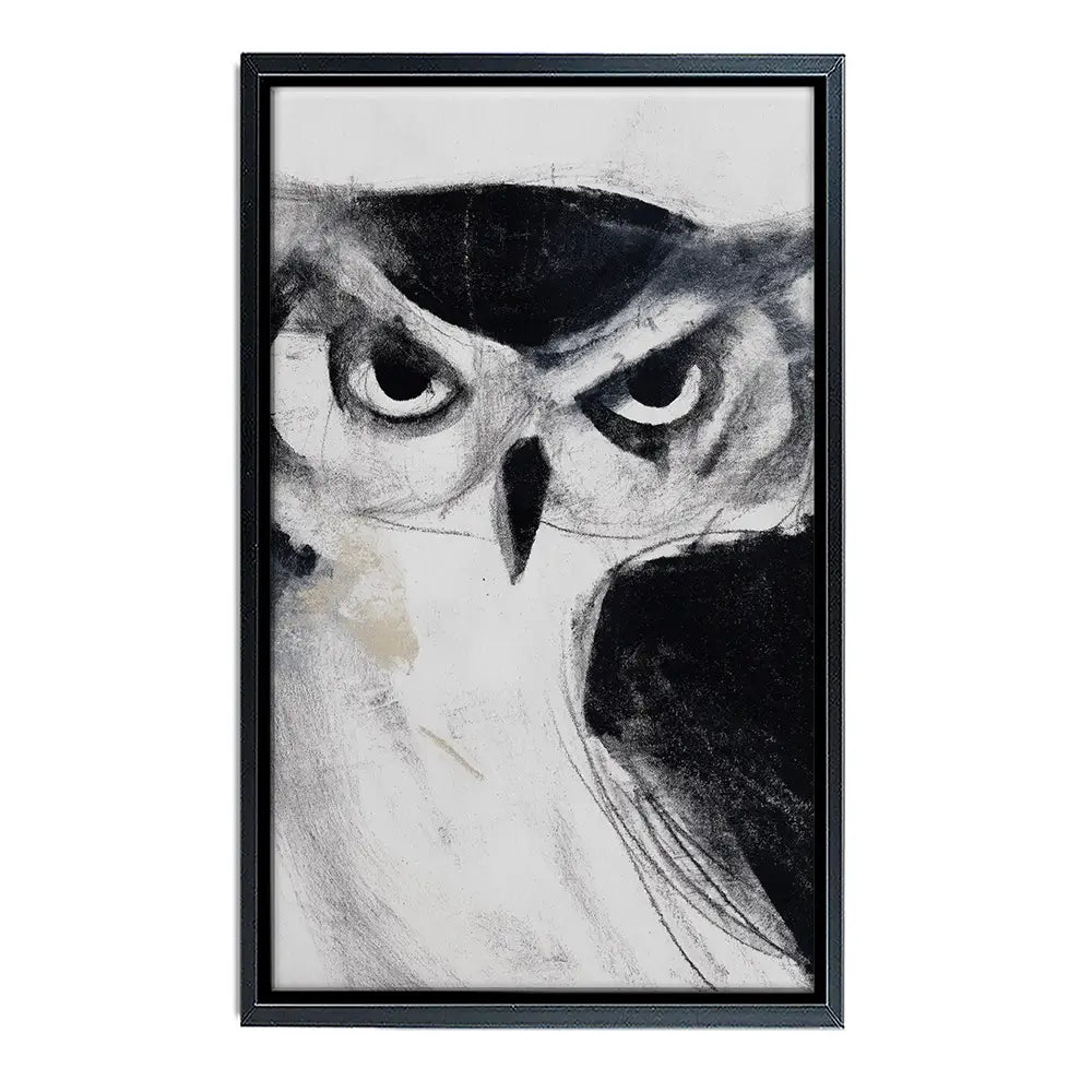 Midnight Owl Gaze Canvas Print Midnight Owl Gaze Canvas Print wall art product Chromatic Storm Studio