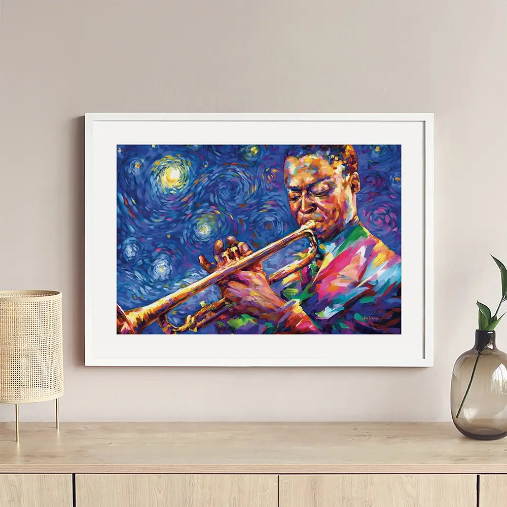 Miles Davis Starry Night Framed Art Print Miles Davis Starry Night Framed Art Print wall art product Leon Devenice