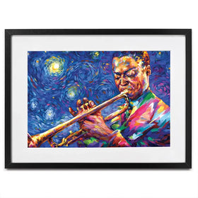 Miles Davis Starry Night Framed Art Print Miles Davis Starry Night Framed Art Print wall art product Leon Devenice