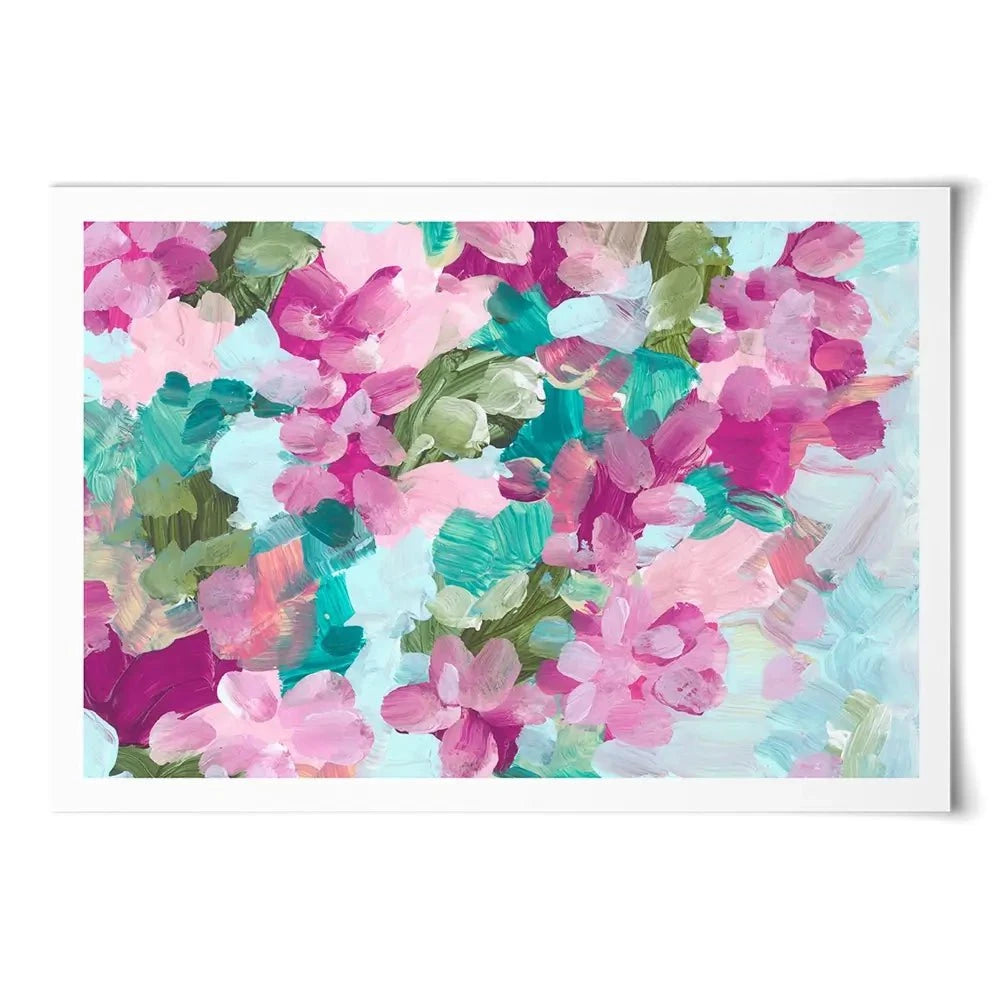 Mint Green And Pink Flowers Art Print Mint Green And Pink Flowers Art Print wall art product Rudchenko Liliia / Shutterstock