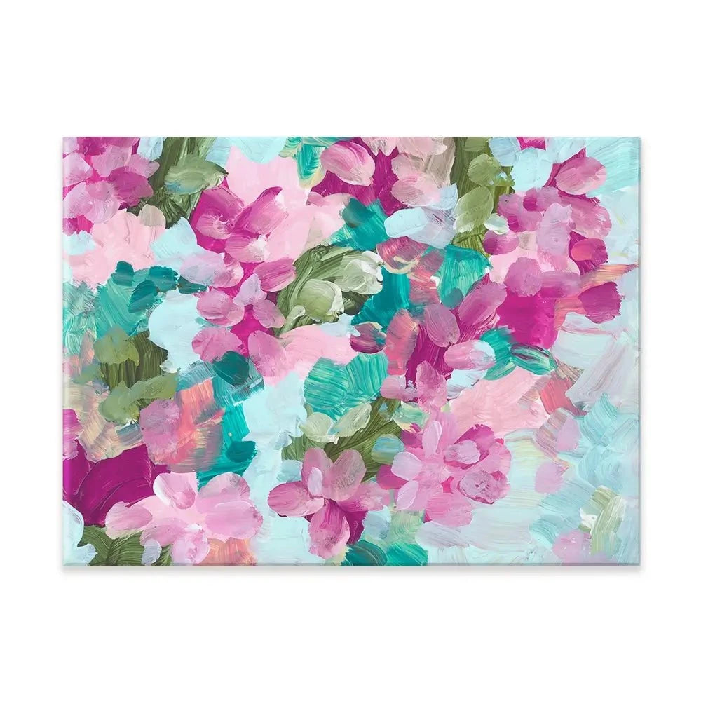 Mint Green And Pink Flowers Canvas Print Mint Green And Pink Flowers Canvas Print wall art product Rudchenko Liliia / Shutterstock