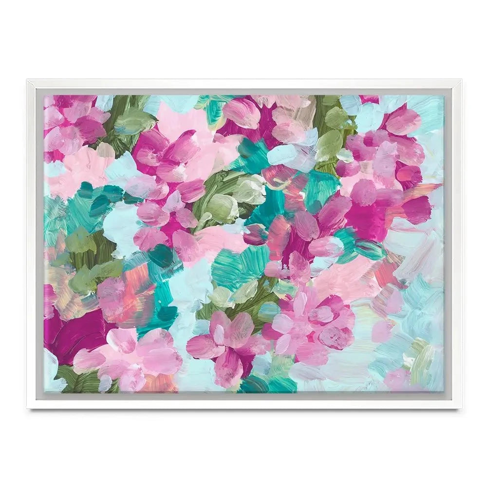 Mint Green And Pink Flowers Canvas Print Mint Green And Pink Flowers Canvas Print wall art product Rudchenko Liliia / Shutterstock