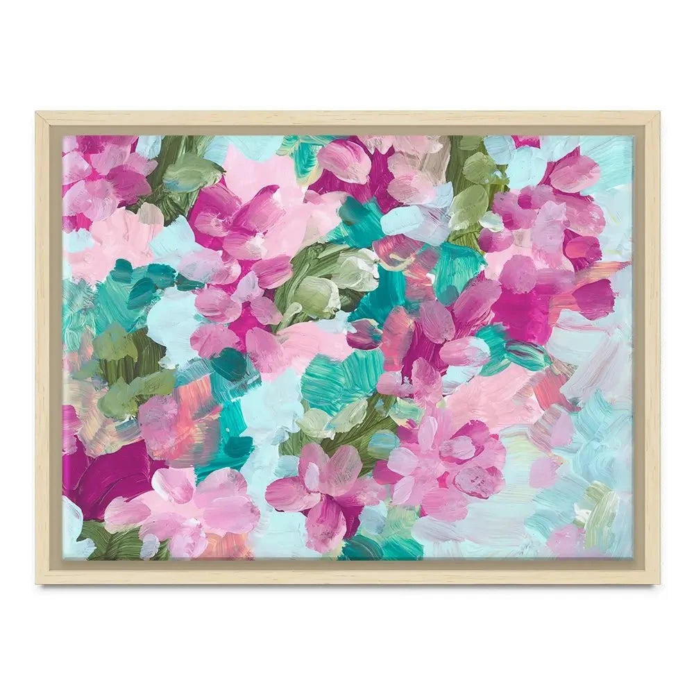 Mint Green And Pink Flowers Canvas Print Mint Green And Pink Flowers Canvas Print wall art product Rudchenko Liliia / Shutterstock