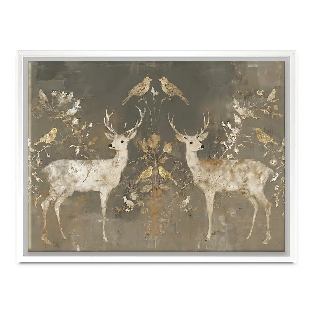 Mirrored Fawn Pair Canvas Print Mirrored Fawn Pair Canvas Print wall art product Chromatic Storm Studio