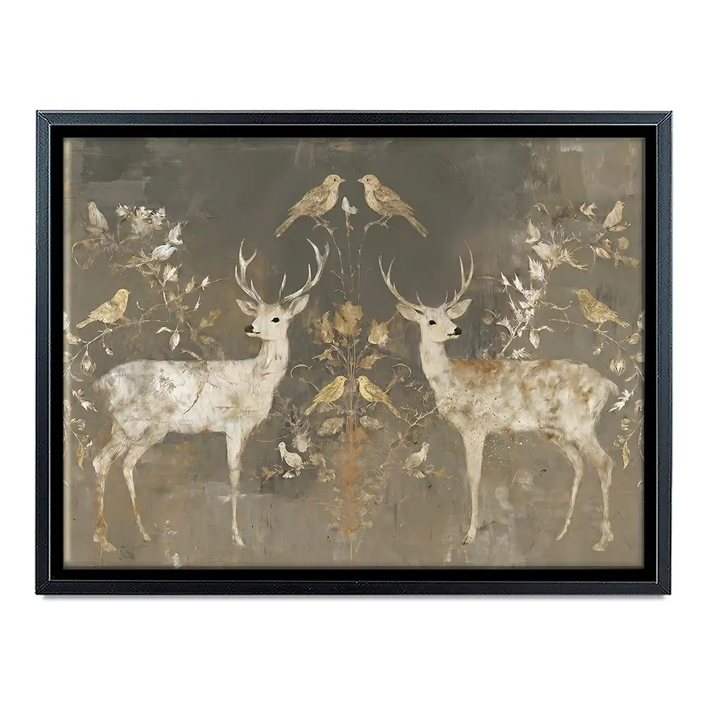 Mirrored Fawn Pair Canvas Print Mirrored Fawn Pair Canvas Print wall art product Chromatic Storm Studio