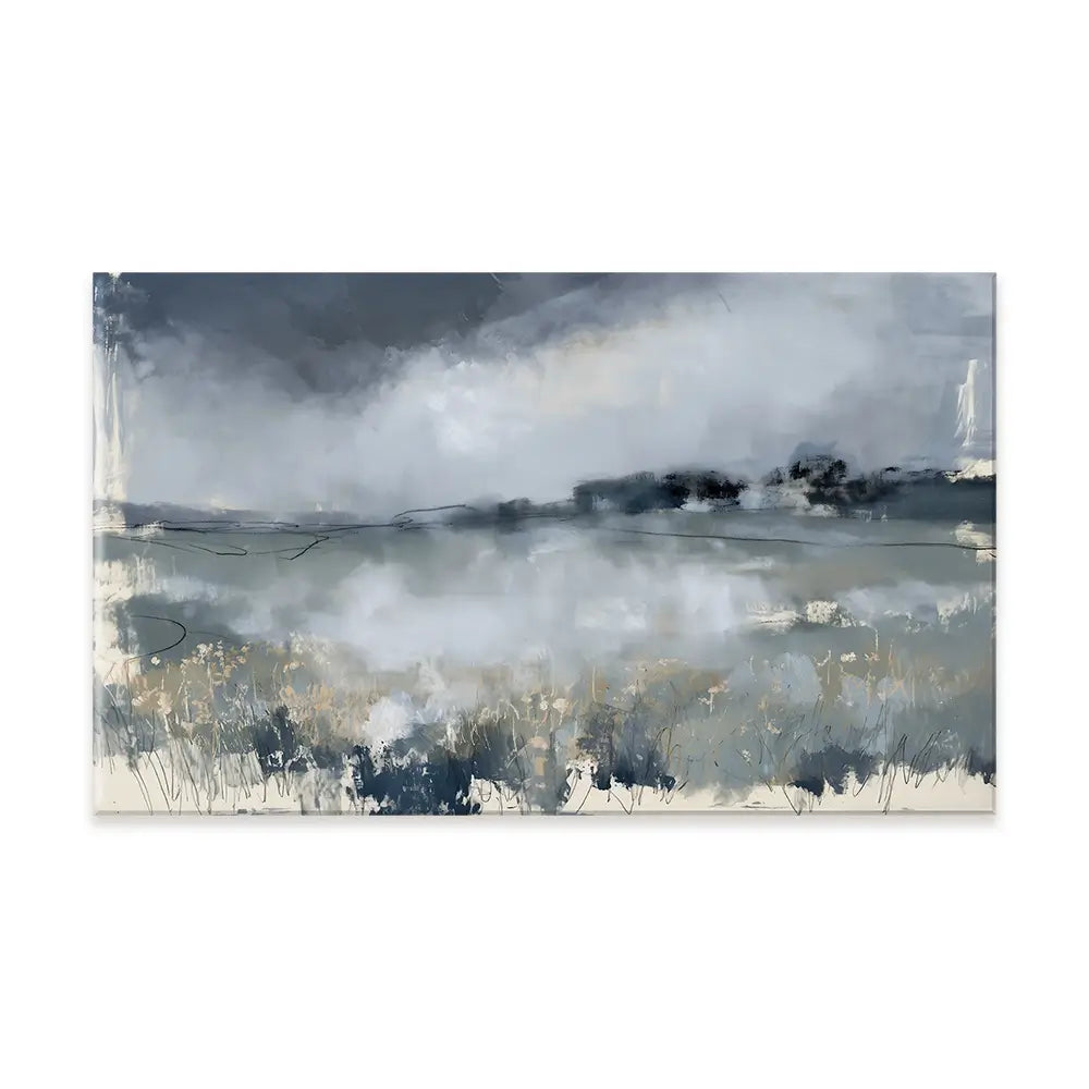 Misted Field At Dusk Canvas Print Misted Field At Dusk Canvas Print wall art product Chromatic Storm Studio