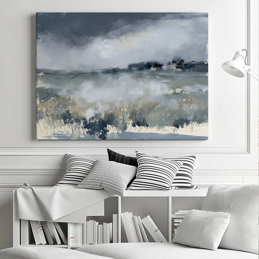 Misted Field At Dusk Canvas Print Misted Field At Dusk Canvas Print wall art product Chromatic Storm Studio