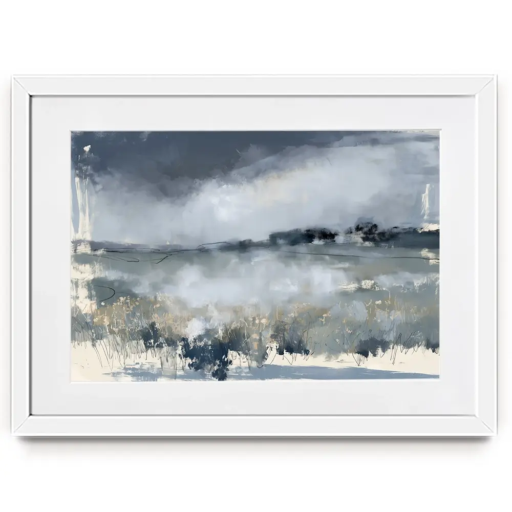Misted Field At Dusk Framed Art Print Misted Field At Dusk Framed Art Print wall art product Chromatic Storm Studio