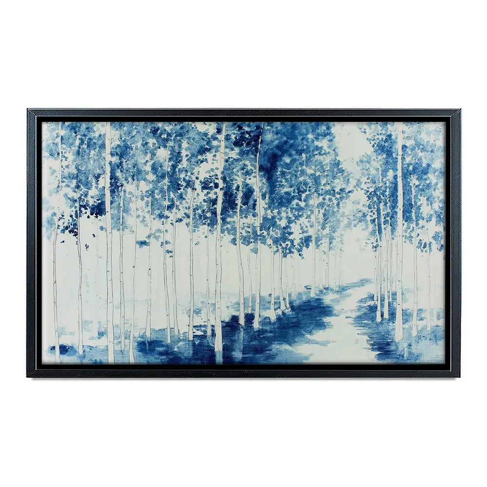 Misty Birch Forest Path Canvas Print Misty Birch Forest Path Canvas Print wall art product Chromatic Storm Studio