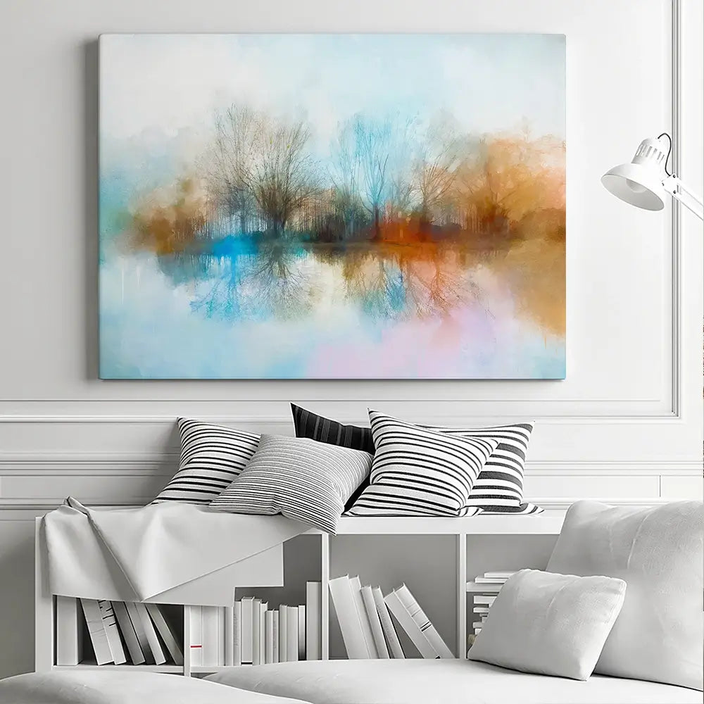 Misty Forest View Canvas Print Misty Forest View Canvas Print wall art product Art Print Shop